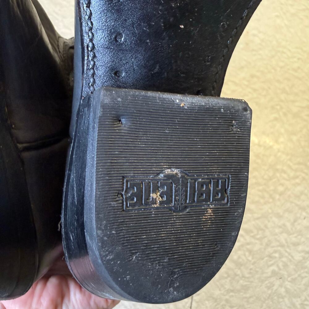 Abilene Women’s Black Leather Cowboy Boots Size 6.5 Western Made USA - Picture 11 of 12